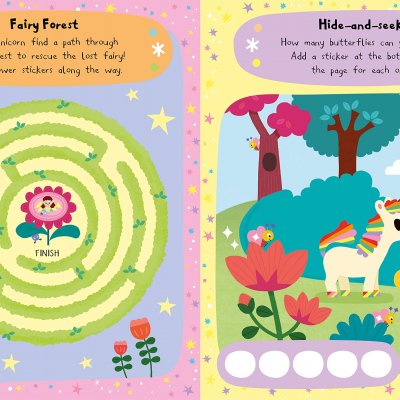 Unicorn Sparkly Sticker Activity Book, nálepkový zošit s aktivitami