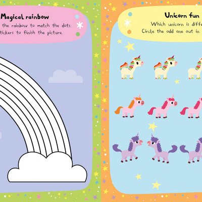 Unicorn Sparkly Sticker Activity Book, nálepkový zošit s aktivitami