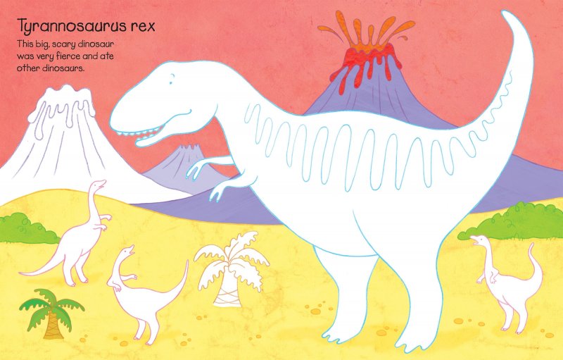 kniha First Colouring Book Dinosaurs, omaľovánka